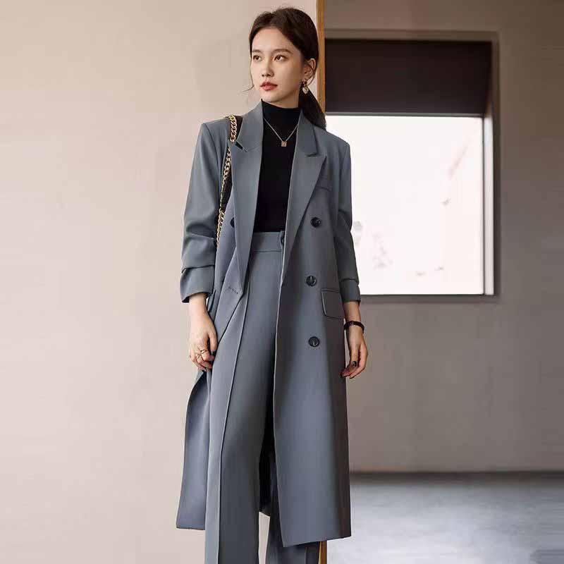 Mens Fashion Blazer - FANAN Elegant Long Trench Coat Women
