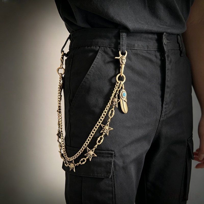 Jeans Pants Fashion Men - Hip Hop Punk Rock Metal Pants