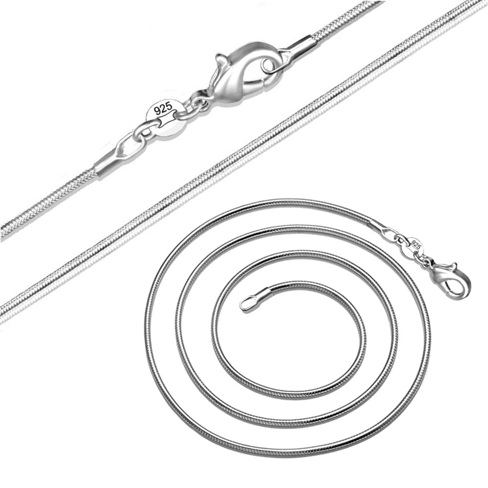 Men'S Fashion Necklaces - Snake Chain Necklace Silver Plated 31inch