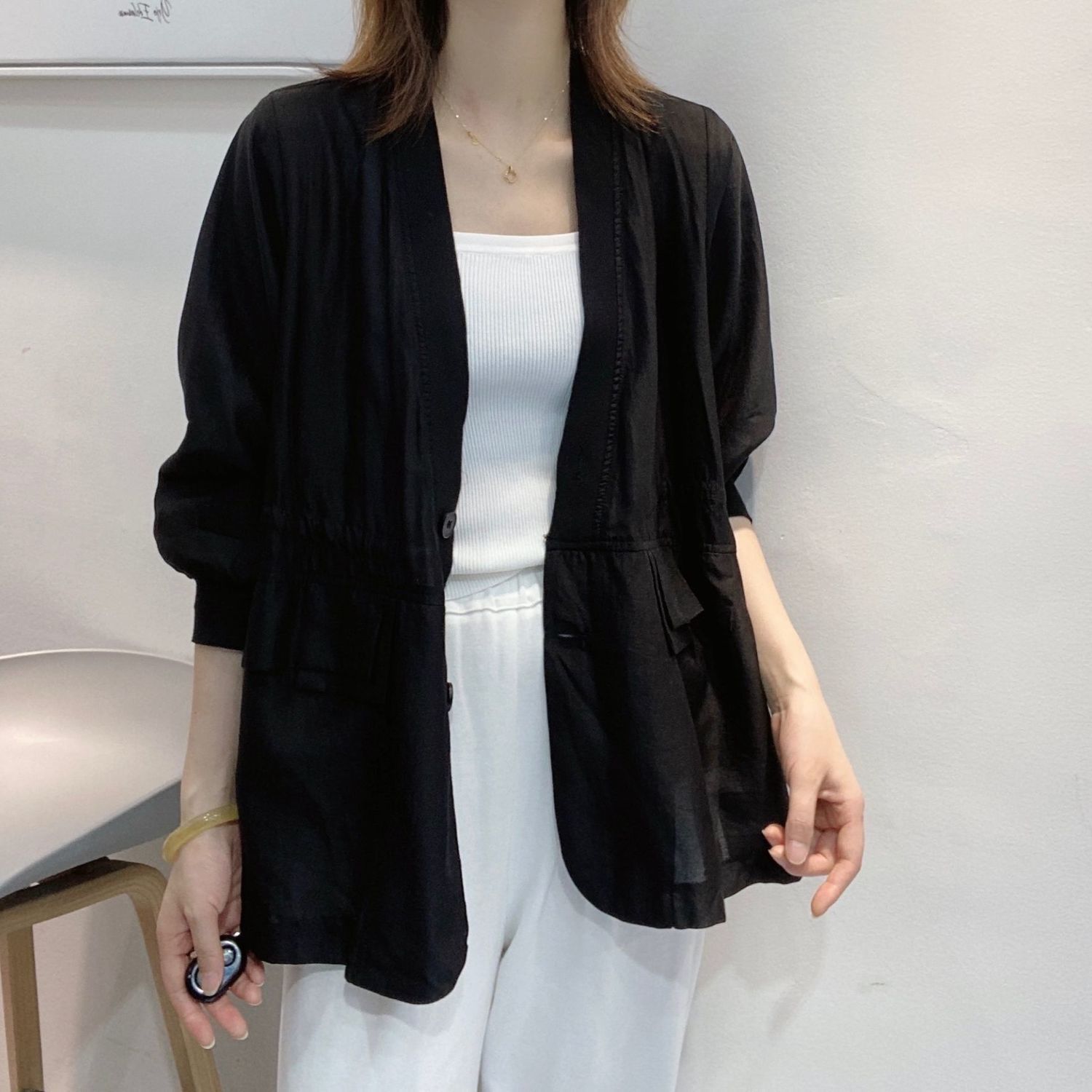 Plus Size Waist Tie V-neck Bla - Mens Fashion Blazer ulasan dan harga