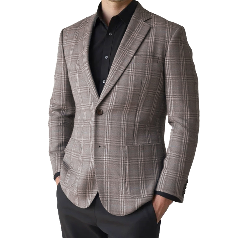 2026 Fashion Men Jacket Brown  - Mens Fashion Blazer ulasan dan harga