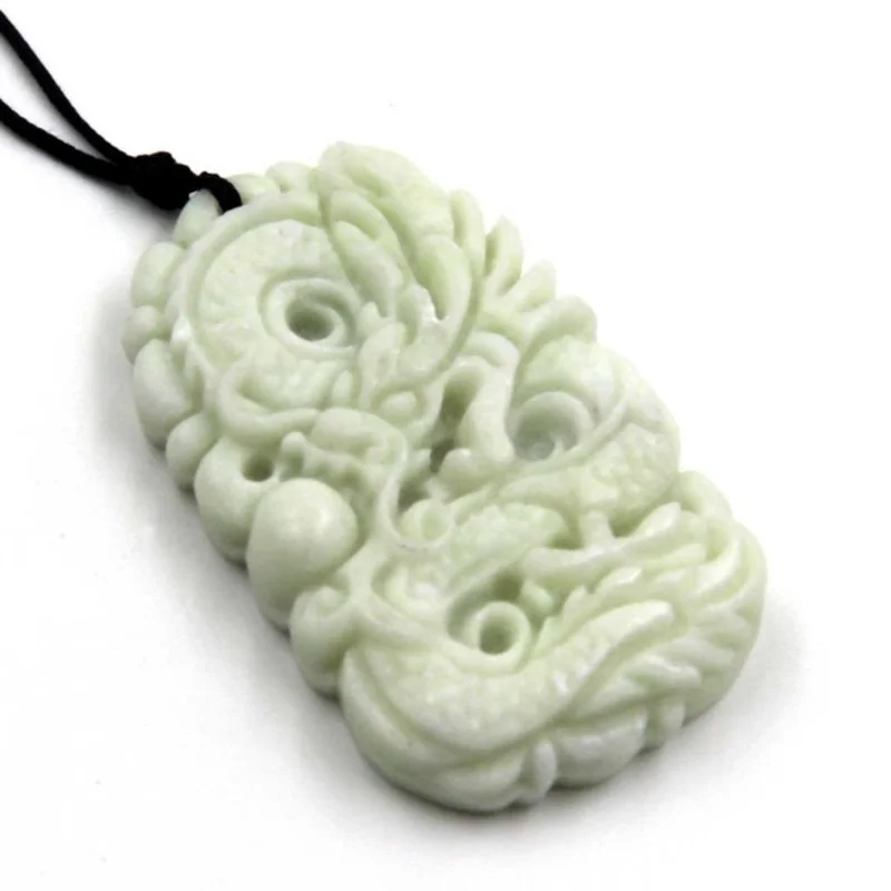 Natural White jade Dragon Phoe - Men'S Fashion Necklaces ulasan dan harga