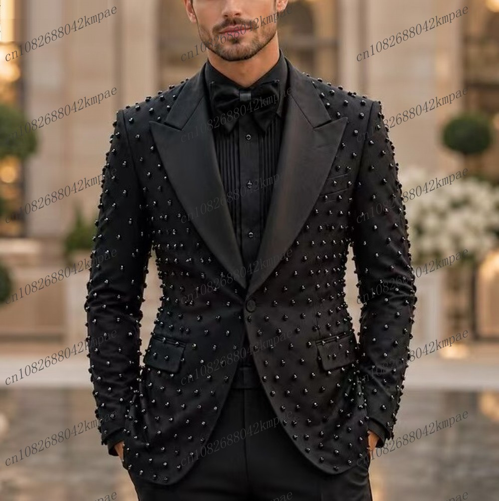 Fashion Pearl Black Men Suit P - Mens Fashion Blazer ulasan dan harga
