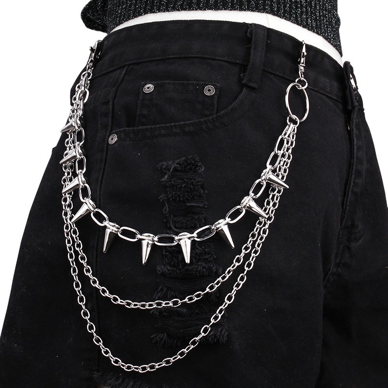 Hip Hop Punk Rock Metal Pants  - Jeans Pants Fashion Men ulasan dan harga