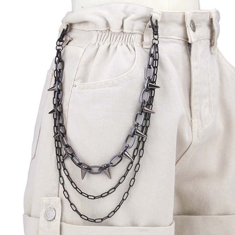 Hip Hop Punk Rock Metal Pants  - Jeans Pants Fashion Men ulasan dan harga