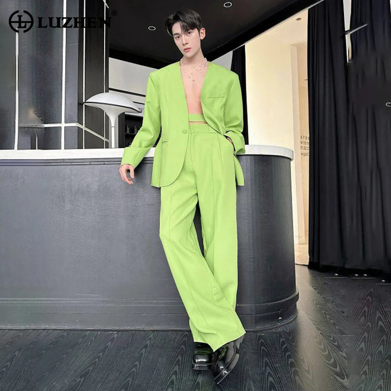 LUZHEN 2026 Spring New Solid C - Mens Fashion Blazer ulasan dan harga