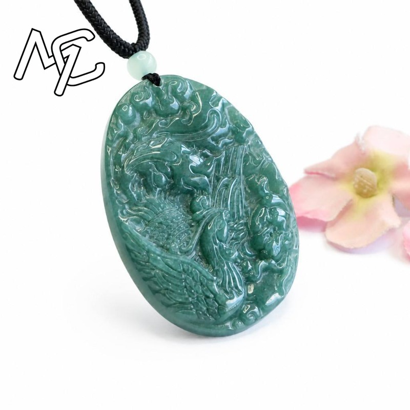 Real Natural Emerald Jade Blue - Men'S Fashion Necklaces ulasan dan harga