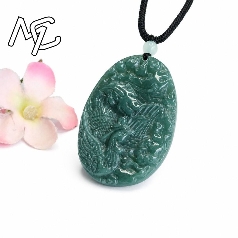 Real Natural Emerald Jade Blue - Men'S Fashion Necklaces ulasan dan harga