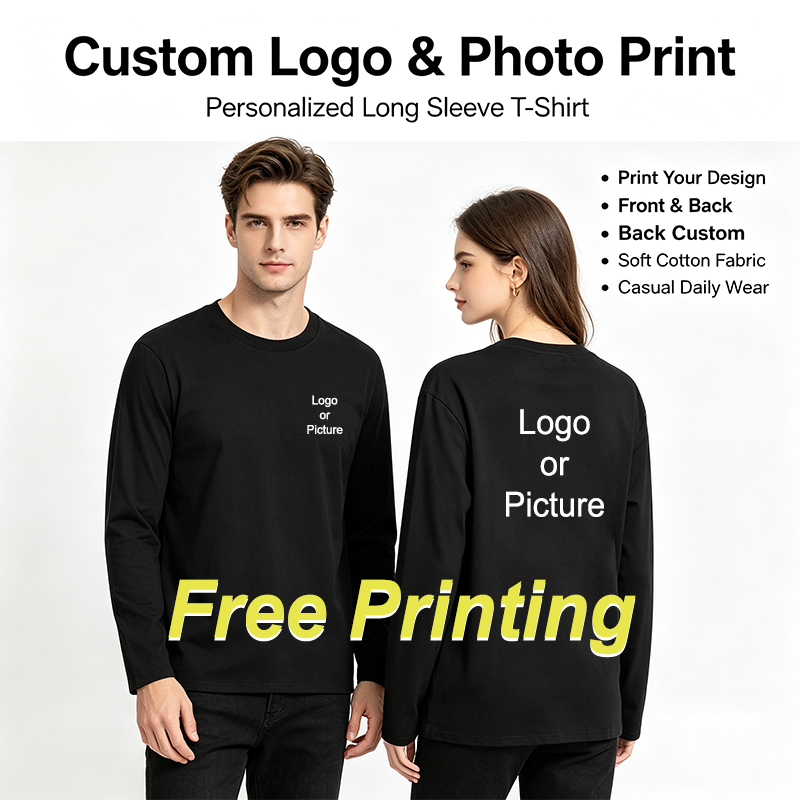 Customized Cotton Long Sleeve  - Men'S Fashion T Shirts ulasan dan harga