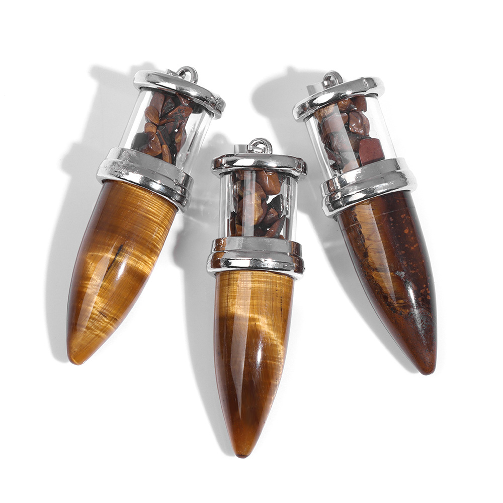 1pc Bullet shape Stone Pendant - Men'S Fashion Necklaces ulasan dan harga