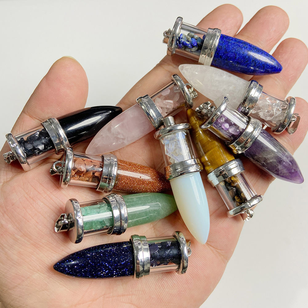 1pc Bullet shape Stone Pendant - Men'S Fashion Necklaces ulasan dan harga
