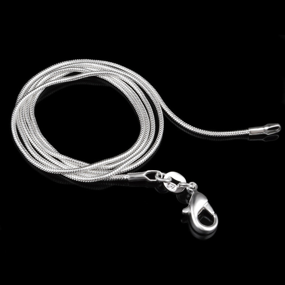 Snake Chain Necklace Silver Pl - Men'S Fashion Necklaces ulasan dan harga
